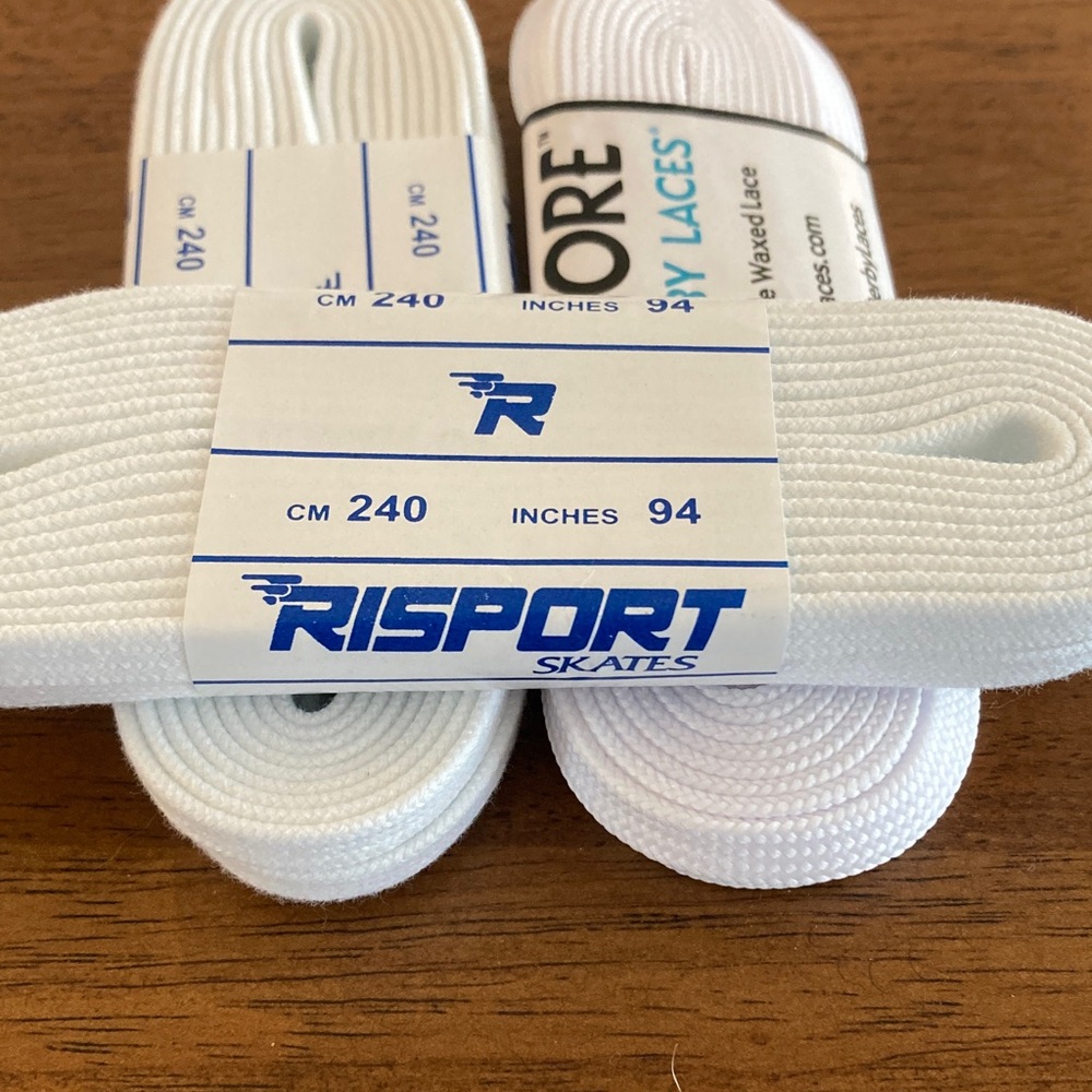 2 pairs Risport figure skating laces 240 cm plus 1 pair Core Derby laces 244 cm - Picture 2 of 3